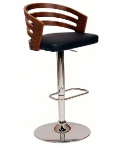 Promo 💯 Armen Living Adele Black Faux Leather And Walnut Wood Bar Stool LCADSWBABLWA 🥰