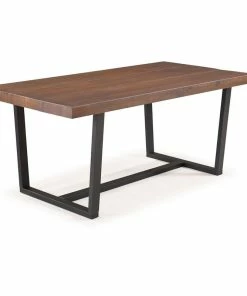 Coupon 👍 Walker Edison 72" Distressed Solid Wood Dining Table, Mahogany ⭐