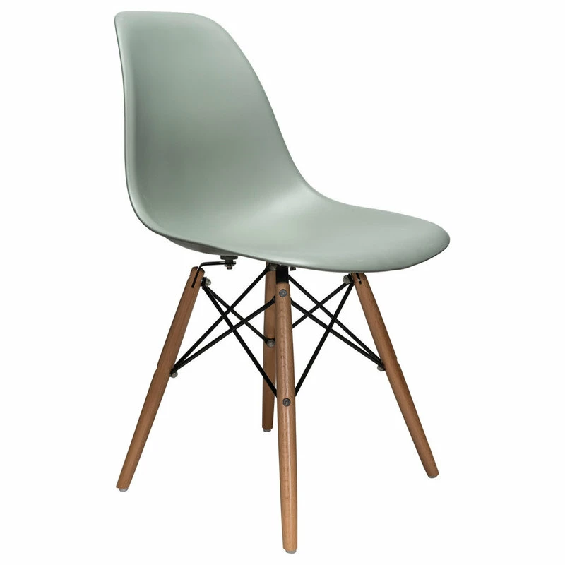 Discount โค๏ธ CozyBlock Nature Series DSW Molded Dining Chair, Beech Wood Eiffel Legs, Moss Gray ๐ - Image 2