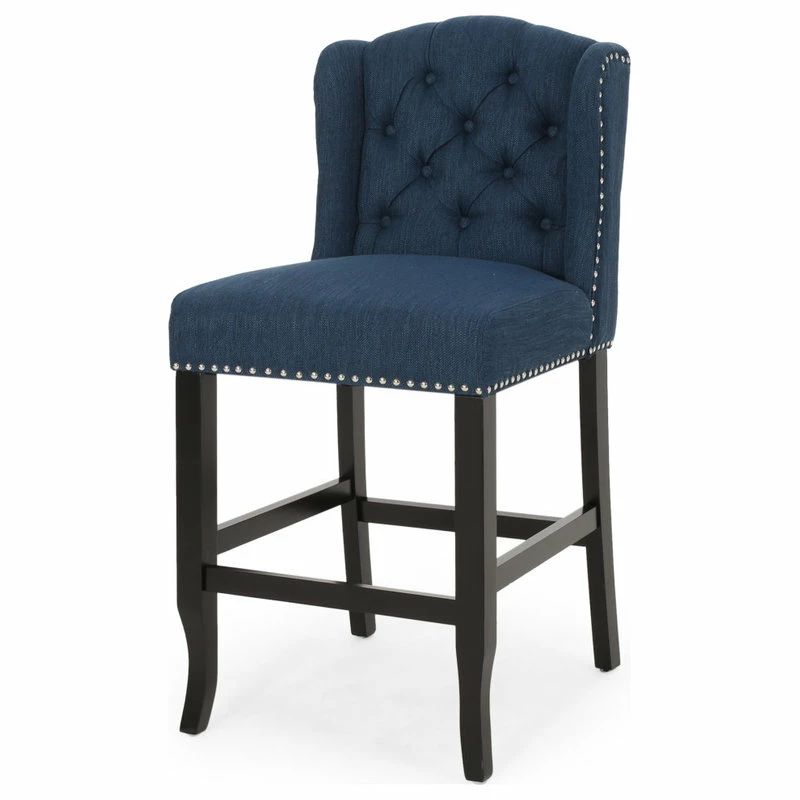 Wholesale 🛒 GDFStudio Plymouth Wingback Counter Stool, Navy Blue 😉 - Image 6