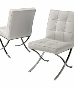 Brand new 🎉 GDFStudio GDF Studio Pandora Modern Button Tufted Bonded Leather Dining Chairs, Set Of 2 💯