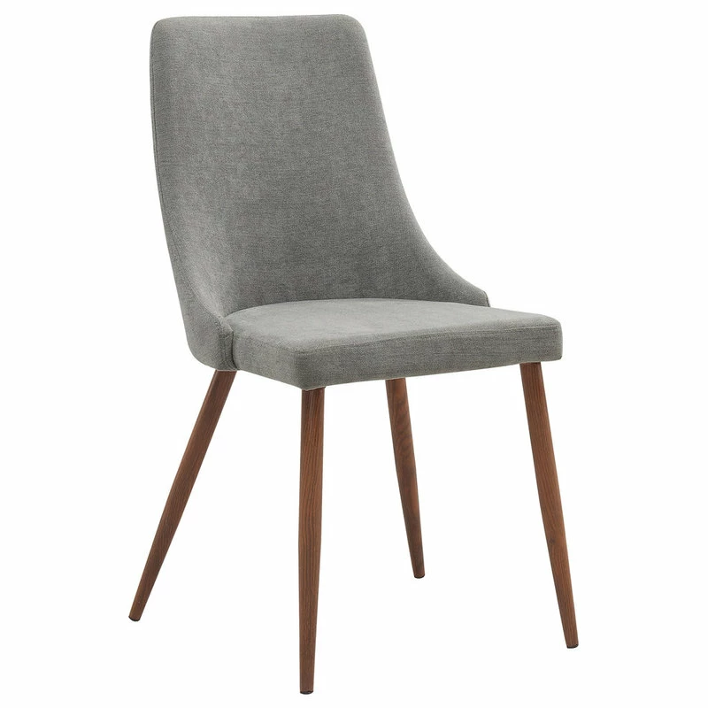 Hot Sale โ๏ธ WHI Mid Century Fabric Side Chair (Set Of 2)- Beige, Grey/Walnut ๐