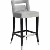Discount 🔔 TOV Furniture Hart Velvet Counter Stool, Gray ❤️