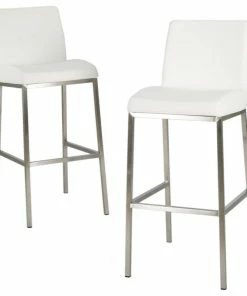 Top 10 🎉 GDFStudio GDF Studio Jalen White Leather Bar Stools, Set Of 2 🌟