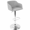 Coupon 🤩 LumiSource Daniella Adjustable Height Barstool, Light Gray 🧨