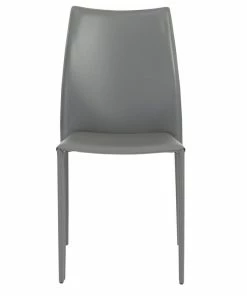 Best Sale 🛒 MOD The Dubai Stacking Side Chair, Gray, Leather, Set Of 2 🥰