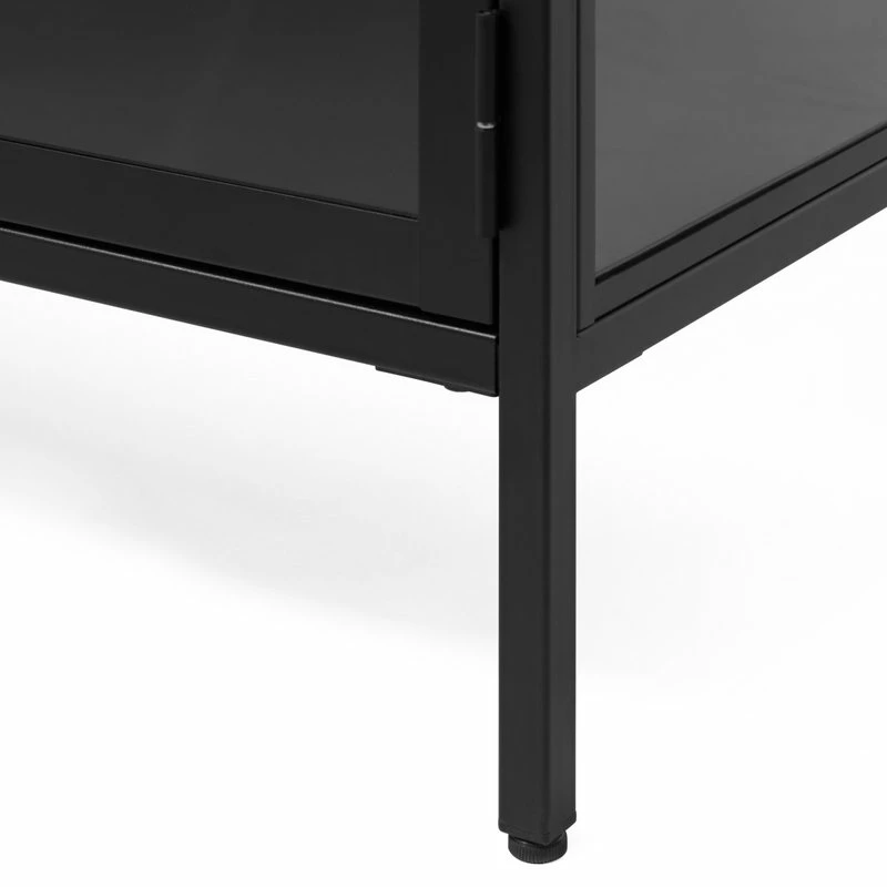 Promo โค๏ธ Unique Furniture 4-Section Metal And Glass Sideboard In Black ๐ - Image 5