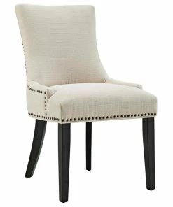 New 🤩 LexMod Marquis Upholstered Fabric Dining Chair, Beige 🎁