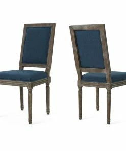 Best reviews of 💯 GDFStudio GDF Studio Margaret Traditional Fabric Dining Chairs, Set Of 2, Navy Blue ⌛