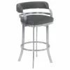 Budget 🛒 Armen Living Prinz Stainless Steel Swivel Bar Stool, Gray, Counter Height ⭐