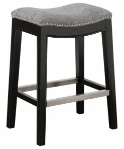 Flash Sale 👍 Olliix Madison Park Belfast Saddle Counter Stool, Grey ✨