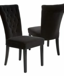 Outlet 🤩 GDFStudio GDF Studio Paulina Dining Chairs, Set Of 2, Black Velvet 😉