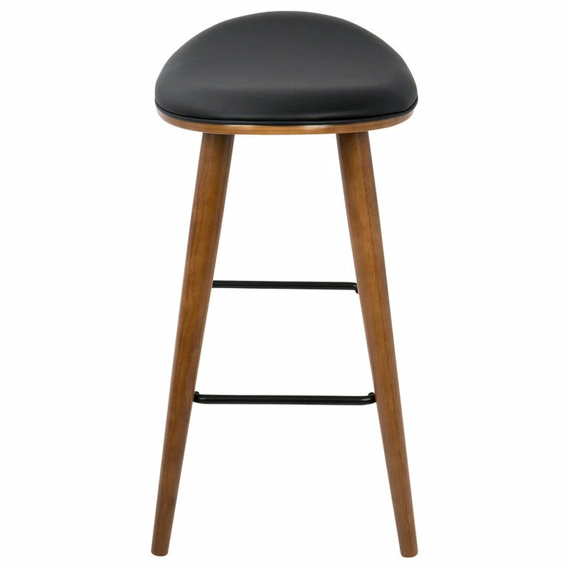 Best deal 🌟 LumiSource Saddle Counter Stool, Set Of 2, Walnut/Black PU 🎉 - Image 4