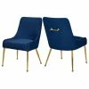 Discount 😍 MOD The Cue Dining Chair, Navy And Gold, Pleated Velvet, Set Of 2 😉