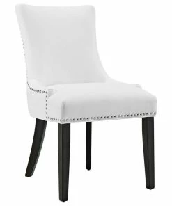 Flash Sale 🥰 LexMod Marquis Faux Leather Dining Chair, White 🌟