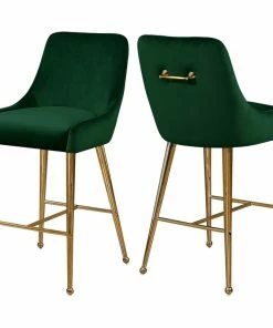Discount 🧨 Meridian Furniture Owen Velvet Stool, Set Of 2, Green ✔️