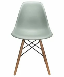 Discount ❤️ CozyBlock Nature Series DSW Molded Dining Chair, Beech Wood Eiffel Legs, Moss Gray 🌟