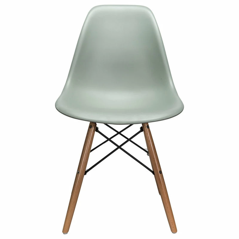 Discount โค๏ธ CozyBlock Nature Series DSW Molded Dining Chair, Beech Wood Eiffel Legs, Moss Gray ๐