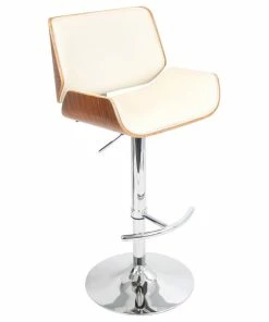 Discount 🛒 Lumisource Santi Barstool, Walnut And Cream ✨