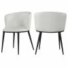 Best Sale ⭐ Meridian Furniture Skylar Dining Chair, Set Of 2, White Faux Leather, Matte Black Iron Legs 👍