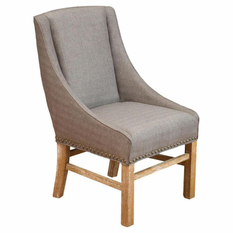 Hot Sale 💯 GDFStudio GDF Studio James Contemporary Fabric Upholstered Dining Chair, Silver Gray/Distr ⌛