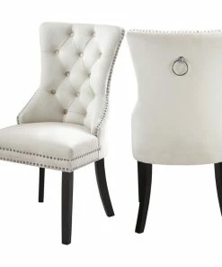 Flash Sale 🥰 MOD The Monarch Dining Chair, Cream, Velvet, Set Of 2 ⌛