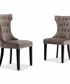 Wholesale ✔️ Belleze Parsons Elegant Tufted Upholstered Dining Chair, Set Of 2, Taupe ✨