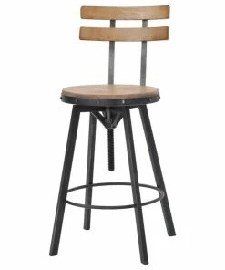 Budget 🎁 GDFStudio GDF Studio Poe Anique Finish Firwood Height Adjustable Bar Stool 🧨