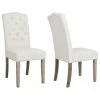 Coupon 👏 BTexpert French High Back Tufted Upholstered Dining Chair, Set Of 2 Ivory Beige 😍