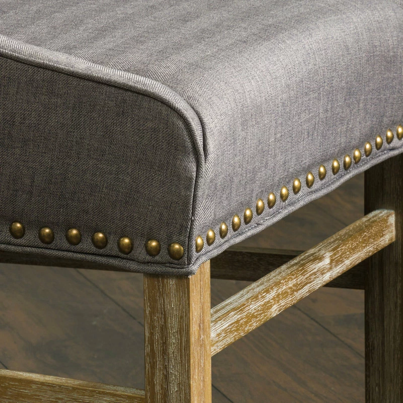 Hot Sale 💯 GDFStudio GDF Studio James Contemporary Fabric Upholstered Dining Chair, Silver Gray/Distr ⌛ - Image 4