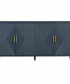 Outlet 🧨 Crestview Collection Arvada 4 Door Sideboard, Blue 🤩