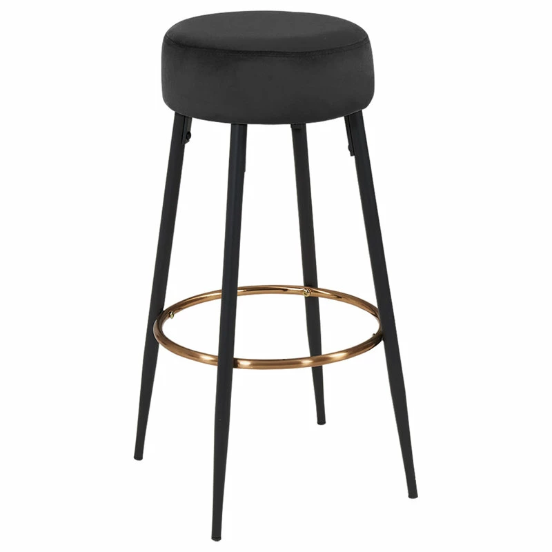 Outlet ๐คฉ Duhome Elegant Lifestyle Minimalist Round Bar Stools, Black Velvet - 1 Piece, 30 Inch โจ