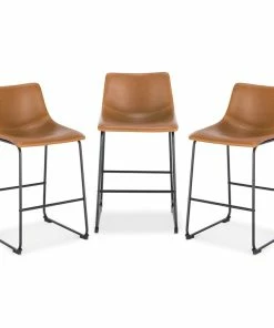 Discount ⭐ Edgemod Brinley Counter Stool, Set Of 3, Tan 💯
