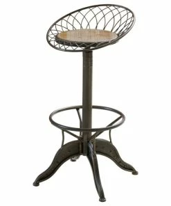 Best deal ⌛ GDFStudio GDF Studio Aero Industrial Firwood Adjustable Height Bar Stool ⌛