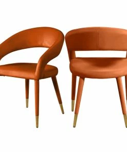 Best Pirce โจ Meridian Furniture Destiny Dining Chair, Cognac, Velvet โ๏ธ