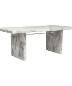 Coupon ✔️ Diamond Sofa Icon Marble Rectangular Dining Table, White 🔥