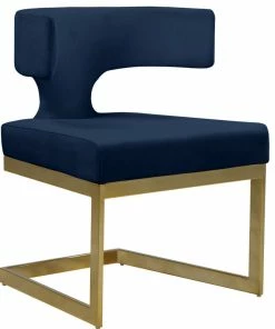 Outlet 😀 MOD The Eve Dining Chair, Navy And Gold, Velvet And Metal 😉
