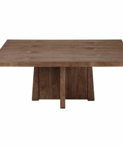 Budget 😍 MOD The Gael Dining Table, Transitional, Square, Light Walnut, 72"x72" 👏