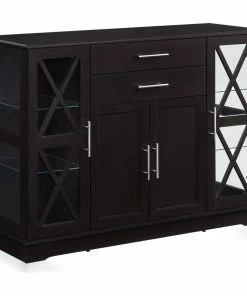 Discount 🧨 Belleze Ryland 47" Wood Storage Sideboard Buffet Cabinet Console Table, Espresso ⌛