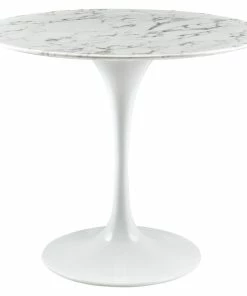 Budget 👍 Modway Lippa 36" Round Artificial Marble Dining Table, White 🤩