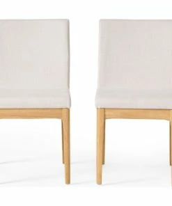 Deals 😉 GDFStudio Oceanna Mid Century Modern Dining Chairs, Set Of 2, Light Beige/Oak, Fabric 👍