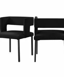 Cheap 🌟 MOD The Verve Dining Chair, Black, Velvet And Iron, Set Of 2 😍