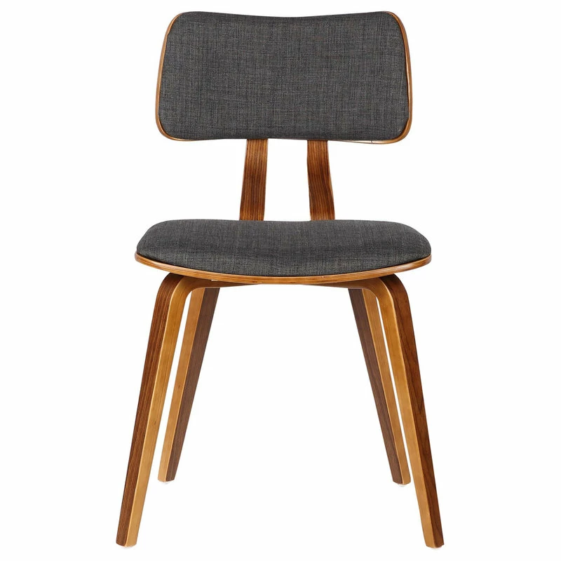 Outlet ๐ Armen Living Jaguar Mid-Century Dining Chair, Walnut, Charcoal โ - Image 2
