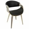 Coupon 🥰 MOD The Aria Dining Chair, Gray And Black, Wood, PU Leather 🤩