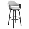 Buy 🎉 Armen Living Daxton Faux Leather And Wood Bar Stool, Gray And Black, 26" 😀