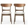 Best Pirce 🛒 GDFStudio GDF Studio Helen Mid Century Dining Chair, Set Of 2, Light Beige/Natural Walnut ✔️