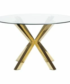 Promo 🧨 LIEVO Bella Dining Table, Polished Gold Steel 🥰