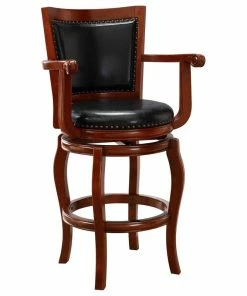 Wholesale 🌟 Boraam Industries, Inc. 29" Jones Memory Swivel Stool, Cherry, Cherry With Black Pu ❤️