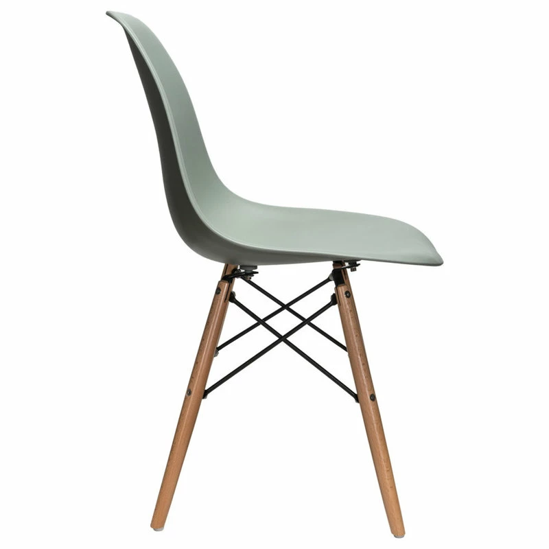 Discount โค๏ธ CozyBlock Nature Series DSW Molded Dining Chair, Beech Wood Eiffel Legs, Moss Gray ๐ - Image 3