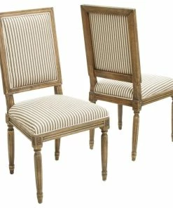 Budget 🎁 GDFStudio GDF Studio Martin Weathered Stripe Dining Chairs, Dark Coffee, Set Of 2 🤩